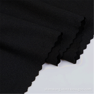 Svart polyester DTY sportkläder Jersey spandex tyg